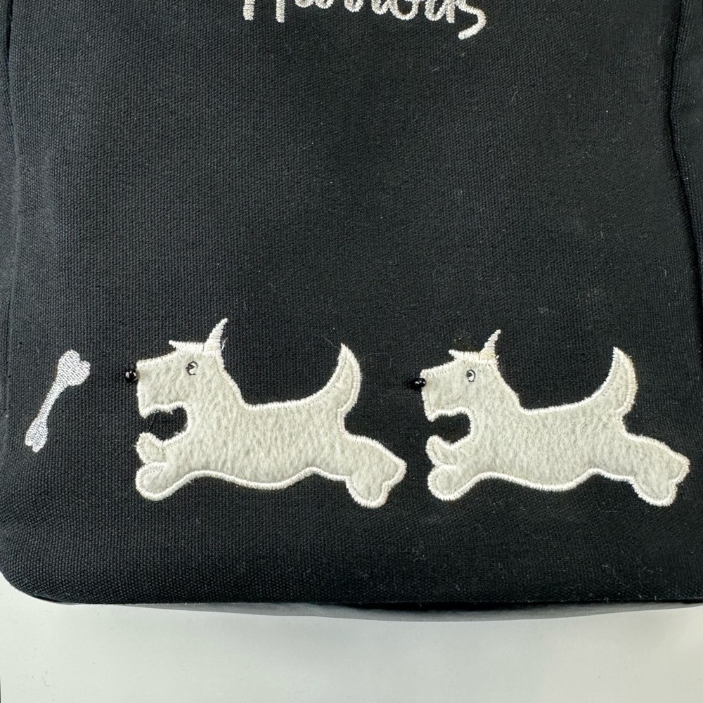 Harrods Scottie Dog Mini Tote canvas double handle zip top Knightsbridge bag - Picture 3 of 12